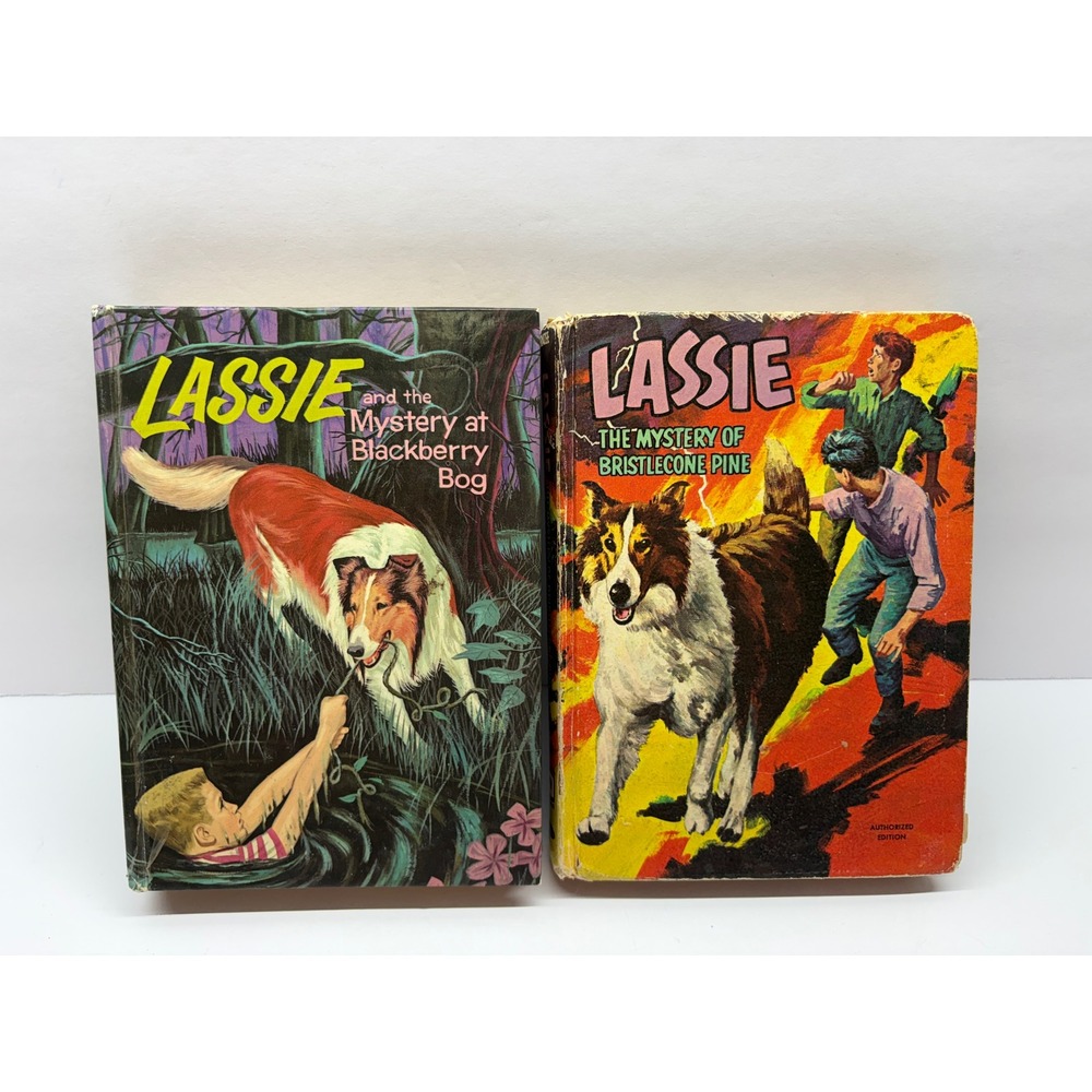 Vintage Lassie Hardcover Books Lot of 2 1967 TV Adventure Mystery Whitman
